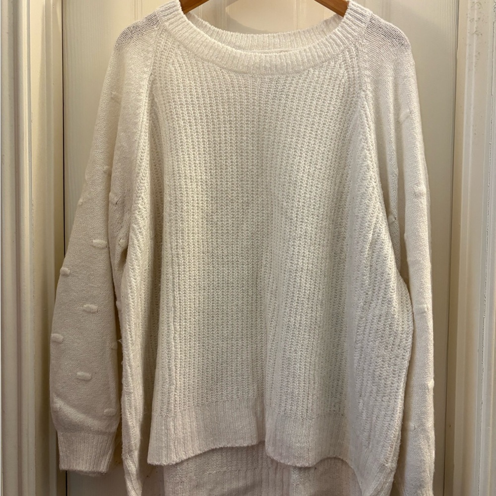 Terra & Sky Elegant Cream Crew Neck Sweater